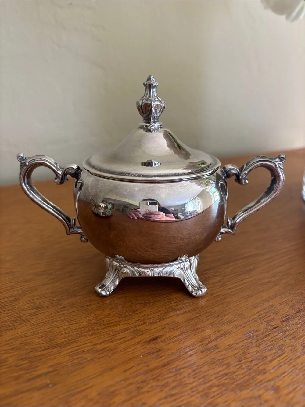 Silver plated Sheridan cream and sugar set with plate server